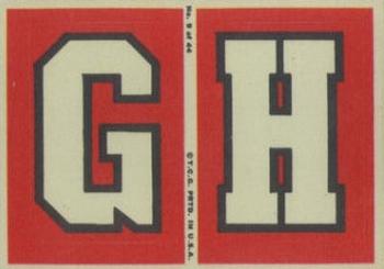 1968 Topps Test Team Patches #9 G and H Front