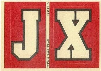 1968 Topps Test Team Patches #11 J and X Front