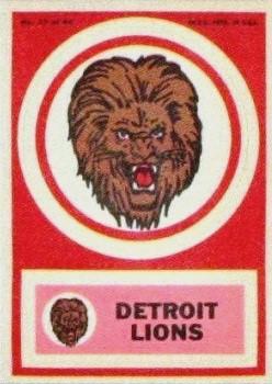 1968 Topps Test Team Patches #17 Detroit Lions Front