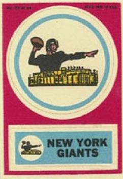 1968 Topps Test Team Patches #22 New York Giants Front