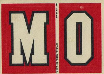 1968 Topps Test Team Patches #24 M and O Front
