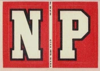 1968 Topps Test Team Patches #25 N and P Front