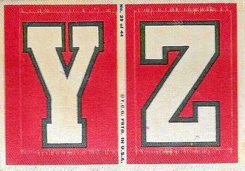 1968 Topps Test Team Patches #29 Y and Z Front