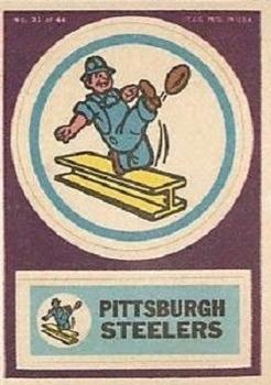 1968 Topps Test Team Patches #31 Pittsburgh Steelers Front