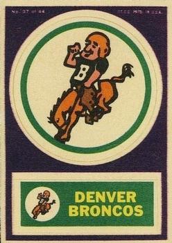 1968 Topps Test Team Patches #37 Denver Broncos Front