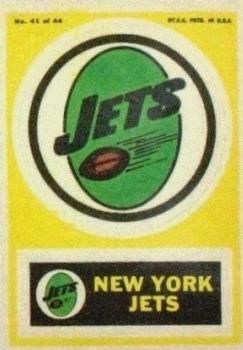 1968 Topps Test Team Patches #41 New York Jets Front