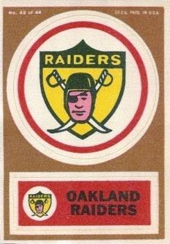 1968 Topps Test Team Patches #42 Oakland Raiders Front