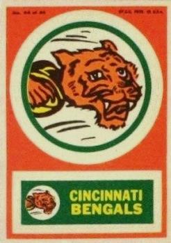 1968 Topps Test Team Patches #44 Cincinnati Bengals Front