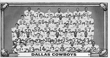 1968 Topps Test Team Patches - Team Photos #11 Dallas Cowboys Front