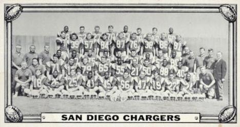 1968 Topps Test Team Patches - Team Photos #16 San Diego Chargers Front