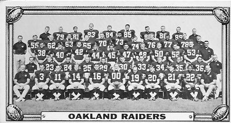 1968 Topps Test Team Patches - Team Photos #17 Oakland Raiders Front