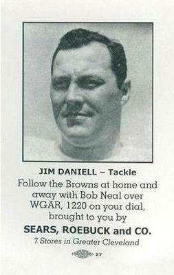 1946 Sears Cleveland Browns #NNO Jim Daniell Front