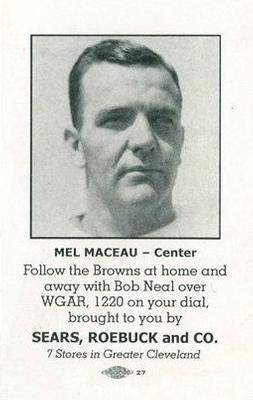 1946 Sears Cleveland Browns #NNO Mel Maceau Front