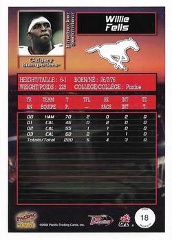 2004 Pacific CFL #18 Willie Fells Back