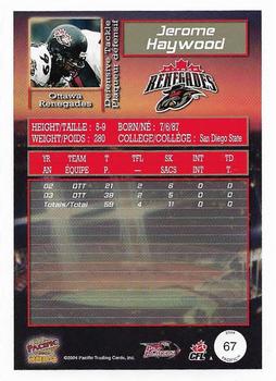 2004 Pacific CFL #67 Jerome Haywood Back