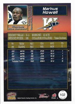 2004 Pacific CFL #102 Markus Howell Back