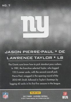 2017 Panini Illusions #7 Lawrence Taylor / Jason Pierre-Paul Back