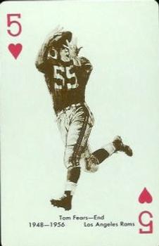 1963 Stancraft Playing Cards - Red Backs #5♥ Tom Fears Front
