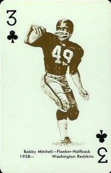 1963 Stancraft Playing Cards - Green Backs #3♣ Bobby Mitchell Front