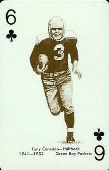 1963 Stancraft Playing Cards - Green Backs #6♣ Tony Canadeo Front