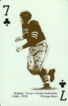 1963 Stancraft Playing Cards - Green Backs #7♣ Bulldog Turner Front