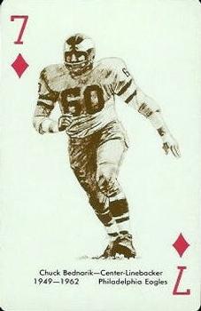 1963 Stancraft Playing Cards - Green Backs #7♦ Chuck Bednarik Front