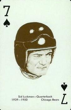 1963 Stancraft Playing Cards - Green Backs #7♠ Sid Luckman Front