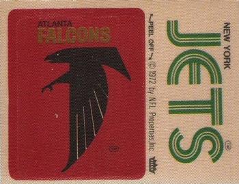 1975 Fleer Football Patches #NNO Atlanta Falcons Logo / New York Jets Name Front