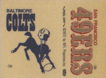 1975 Fleer Football Patches #NNO Baltimore Colts Logo / San Francisco 49ers Name Front