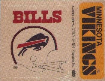 1975 Fleer Football Patches #NNO Buffalo Bills Helmet / Minnesota Vikings Name Front