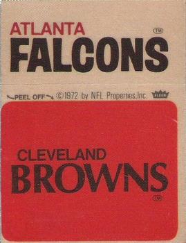 1975 Fleer Football Patches #NNO Cleveland Browns Logo / Atlanta Falcons Name Front