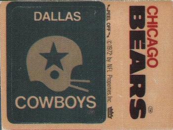 1975 Fleer Football Patches #NNO Dallas Cowboys Logo / Chicago Bears Name Front