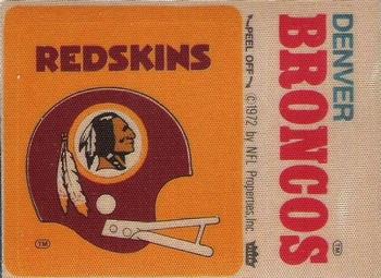 1975 Fleer Football Patches #NNO Washington Redskins Helmet / Denver Broncos Name Front