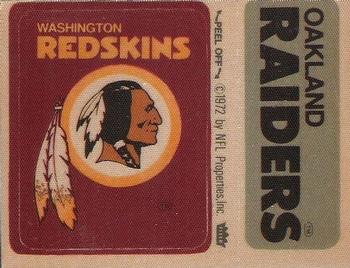 1975 Fleer Football Patches #NNO Washington Redskins Logo / Oakland Raiders Name Front