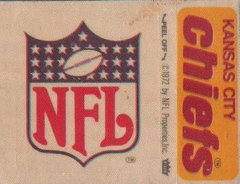 1975 Fleer Football Patches #NNO National Football League Logo / Kansas City Chiefs Name Front