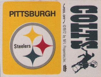 1972 Fleer Football Patches #NNO Pittsburgh Steelers Logo / Baltimore Colts Name Front