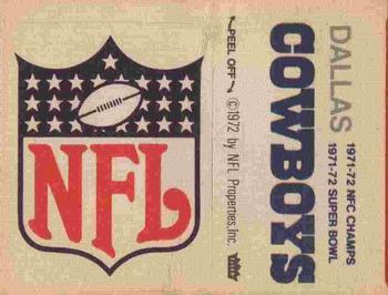 1972 Fleer Football Patches #NNO National Football League Logo / NFC and Super Bowl Champion Dallas Cowboys Front