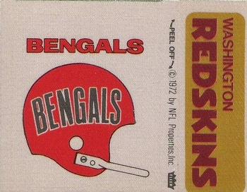 1973 Fleer Football Patches #NNO Cincinnati Bengals Helmet / Washington Redskins Name Front
