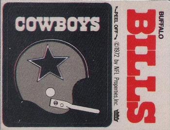 1973 Fleer Football Patches #NNO Dallas Cowboys Helmet / Buffalo Bills Name Front