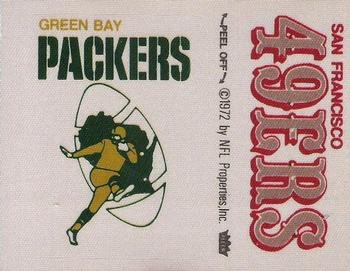 1973 Fleer Football Patches #NNO Green Bay Packers Logo / San Francisco 49ers Name Front