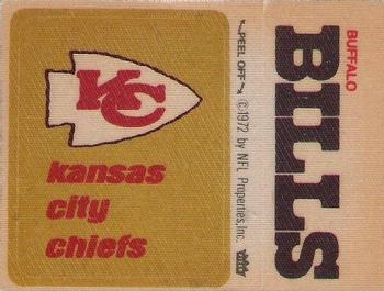 1973 Fleer Football Patches #NNO Kansas City Chiefs Logo / Buffalo Bills Name Front