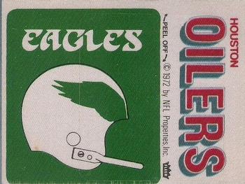 1973 Fleer Football Patches #NNO Philadelphia Eagles Helmet / Houston Oilers Name Front