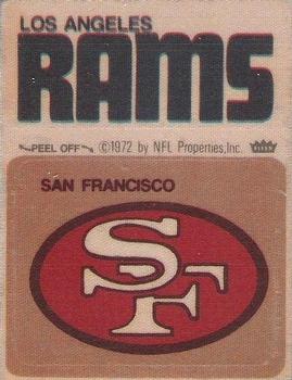 1973 Fleer Football Patches #NNO San Francisco 49ers Logo / Los Angeles Rams Name Front