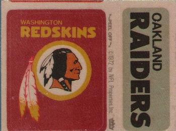 1973 Fleer Football Patches #NNO Washington Redskins Logo / Oakland Raiders Name Front