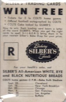 1949 Silber's Bakery Baltimore Colts #NNO Ernie Blandin Back