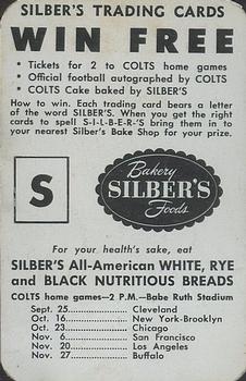 1949 Silber's Bakery Baltimore Colts #NNO Lamar Davis Back
