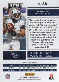 2017 Panini Playoff #88 Marcus Mariota Back