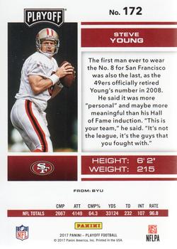 2017 Panini Playoff #172 Steve Young Back
