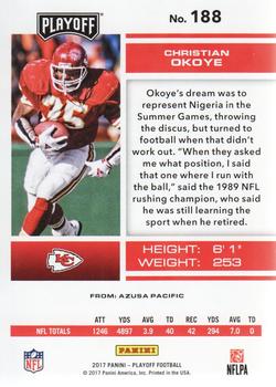 2017 Panini Playoff #188 Christian Okoye Back