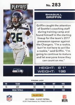 2017 Panini Playoff #283 Shaquill Griffin Back